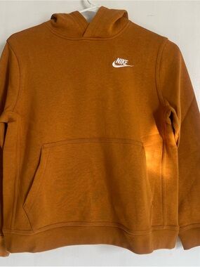 NWOT Nike Kids Hoodie in Burnt Orange with White Swoosh